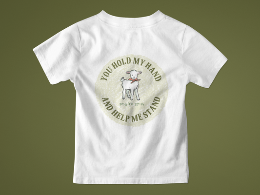 You Hold my Hand and Help Me Stand *Green-- Psalm 37:14 - Baby Short Sleeve Tee